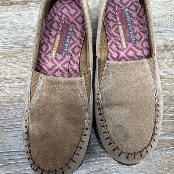 Skechers Brown Suede Bikers Pedestrian Comfort Shoes Women's Size 7.5 - Picture 2 of 7